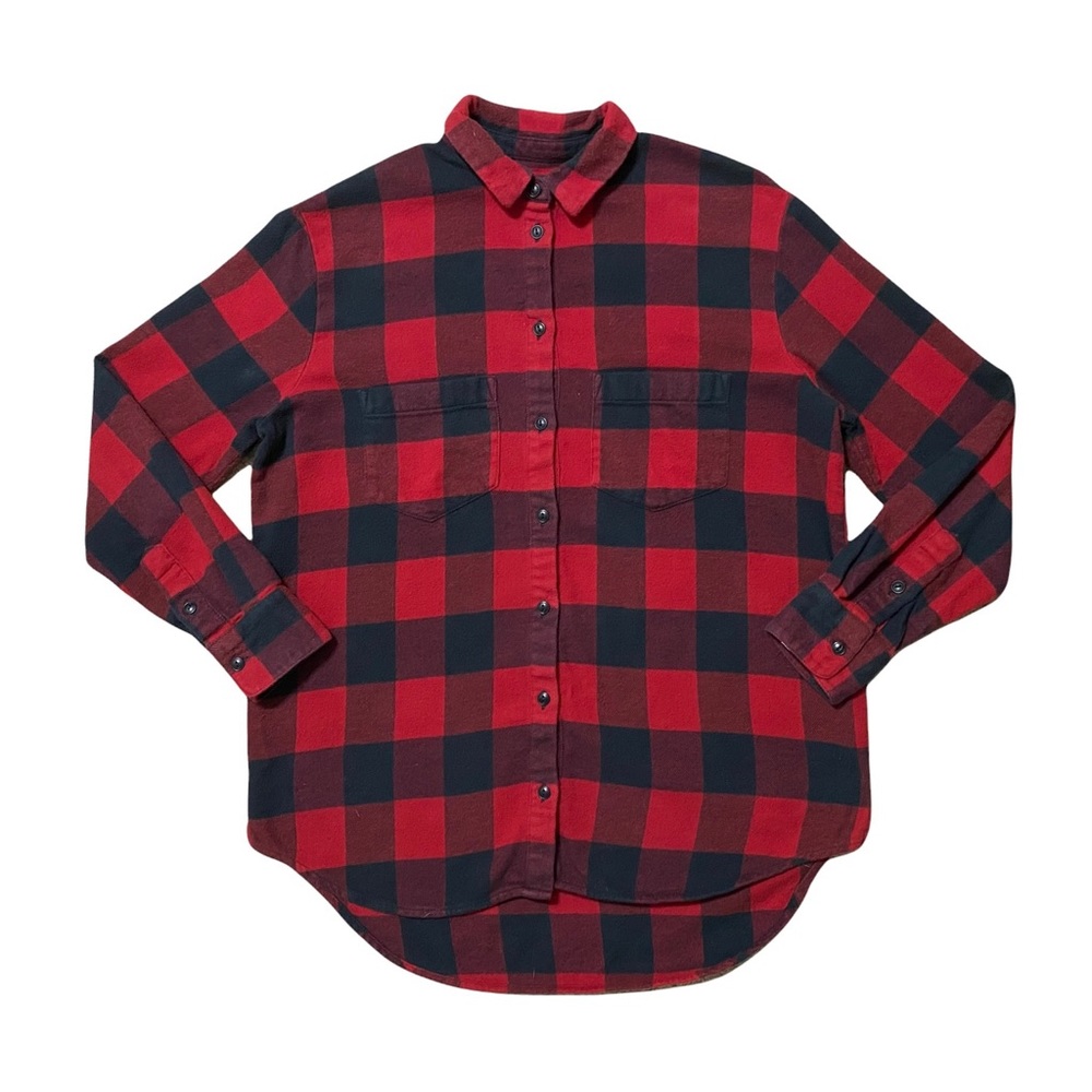 Madewell Flannel Oversized Ex-Boyfriend Shirt in Buffalo Check